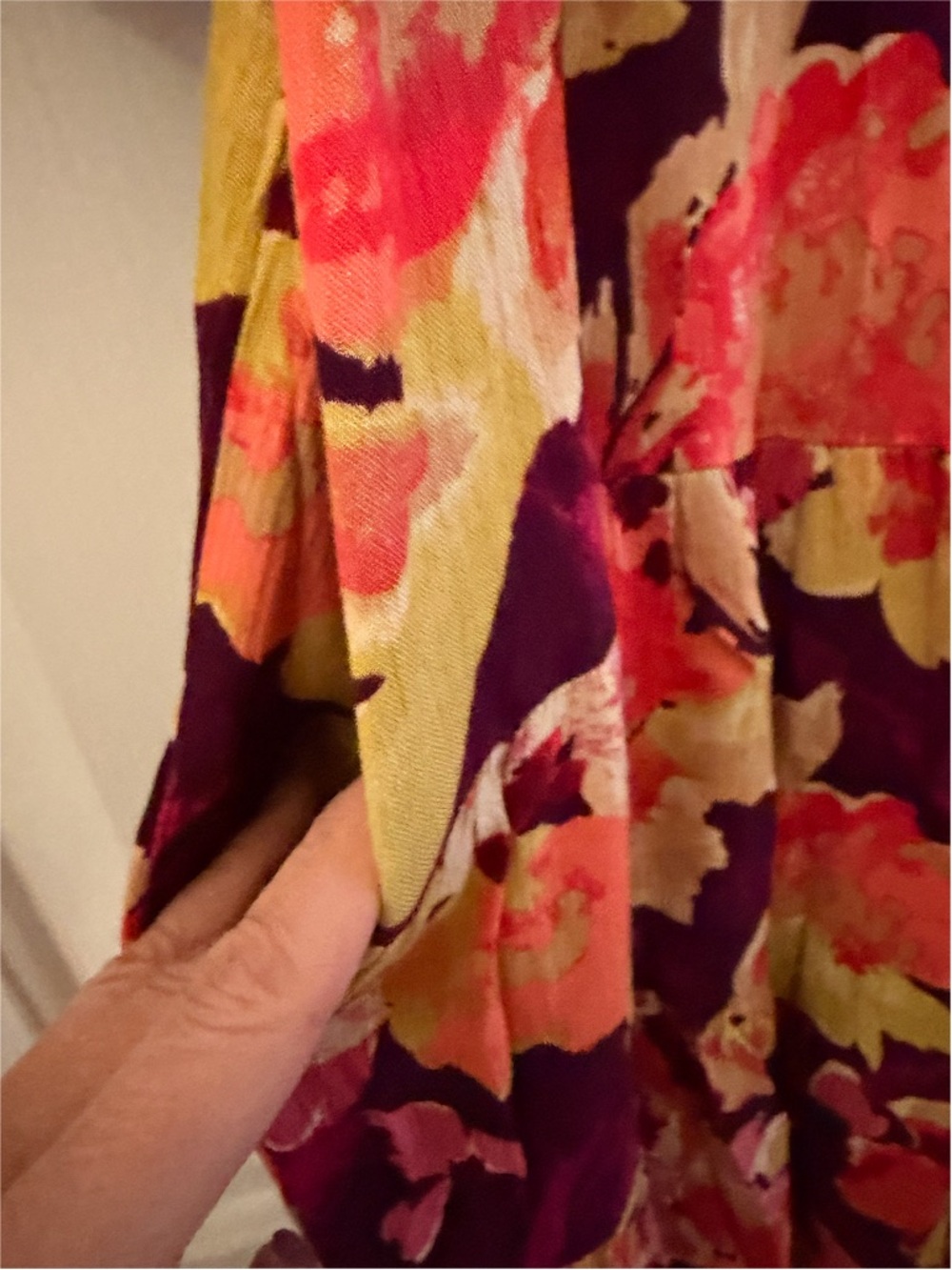 Easel Purple Multi Tiered Ruffle Floral Tassel Puff Sleeve Maxi Dress w/Pockets! - Picture 8 of 10